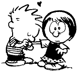 Calvin kissing a girl